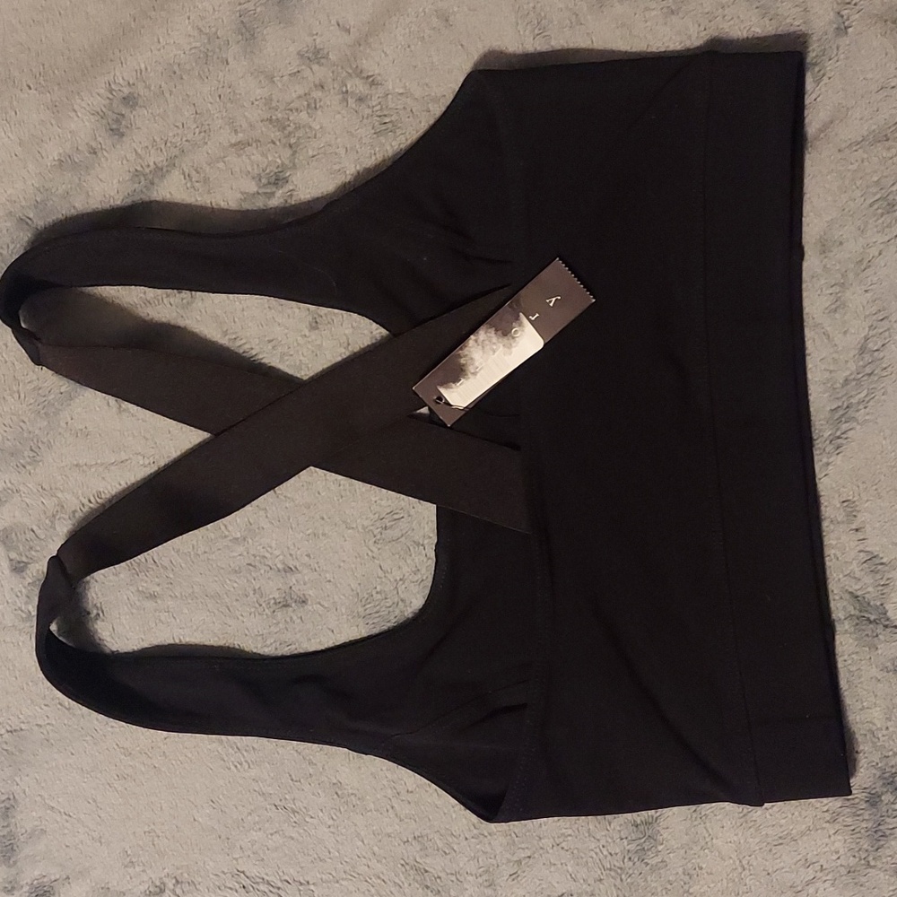 THEORY Adenna tubular criss cross workout top, elastane, NWT